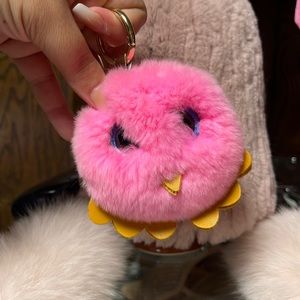 Real Fur Owl key chain